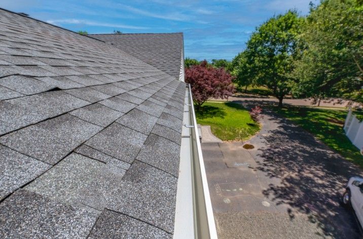 Residential roof shingles close-up
